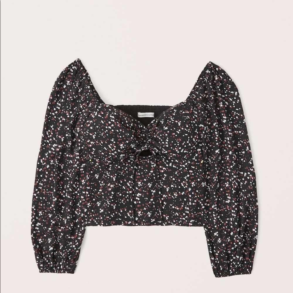 Abercrombie Long Sleeve Cinched Front Cutout Top
